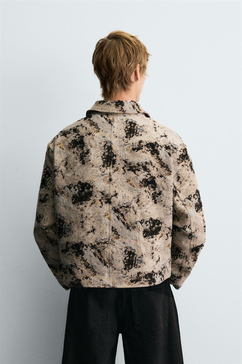 Men's denim jacquard jacket