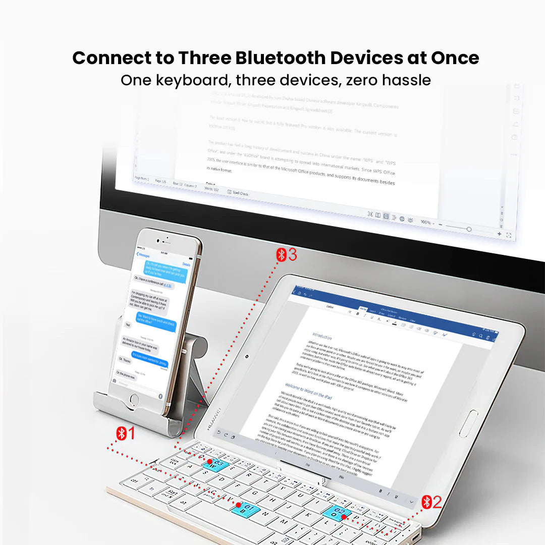 Mini Ergonomic Wireless Keyboard – Bluetooth
