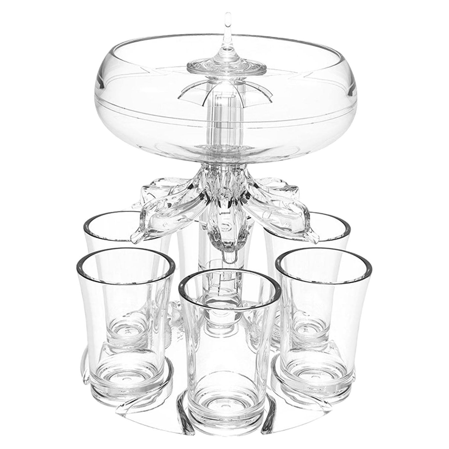 Transparent 6-Glass Dispenser Rack – Acrylic Beverage Dispenser