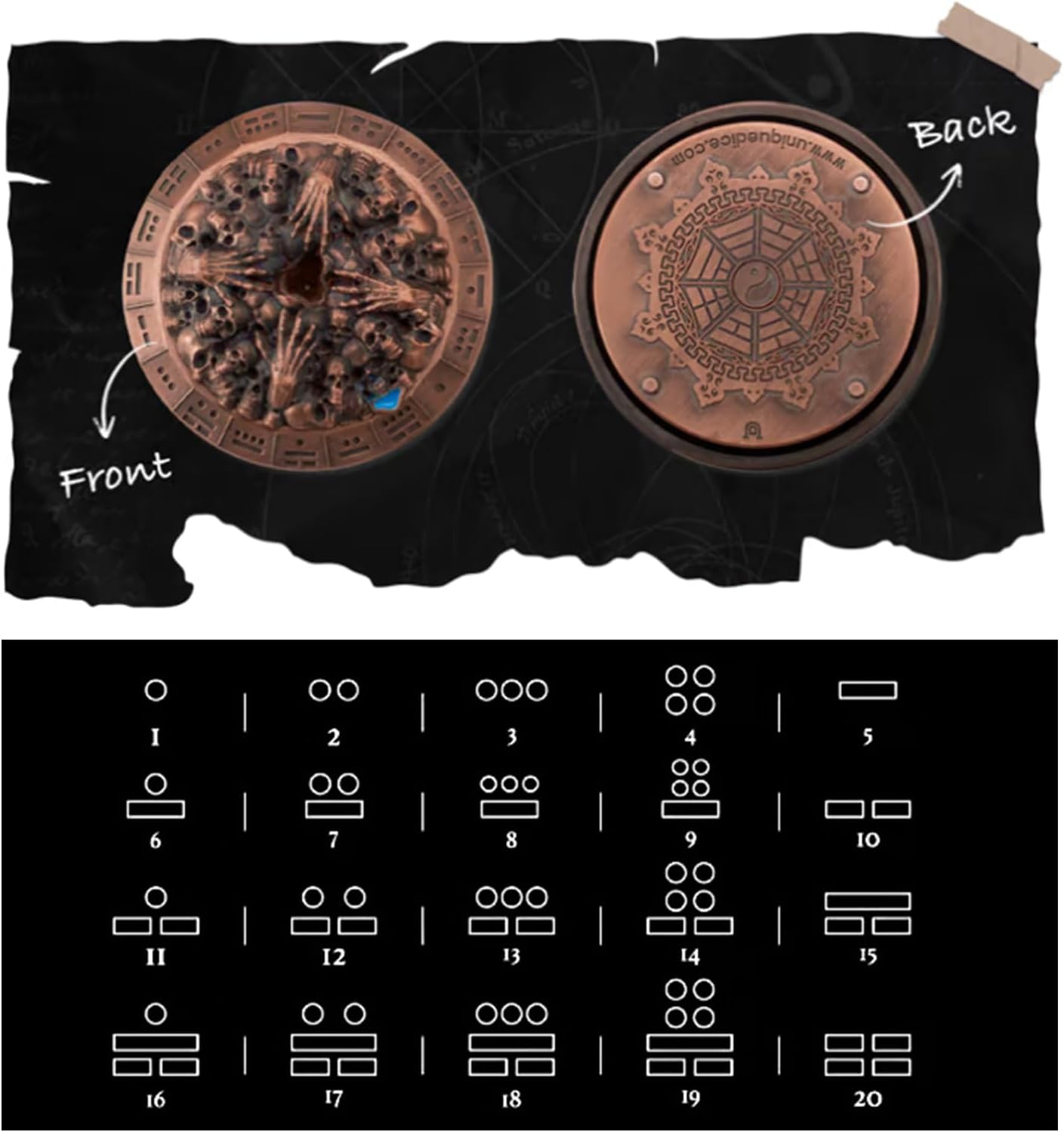 Wand Skeleton Spinning Die - D20 Metal Die 