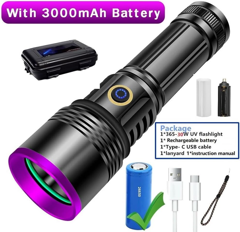 Rechargeable 365nm UV Flashlight