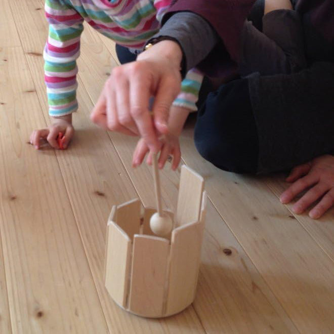 Child’s Wooden Stir Drum – Educational Musical Instrument