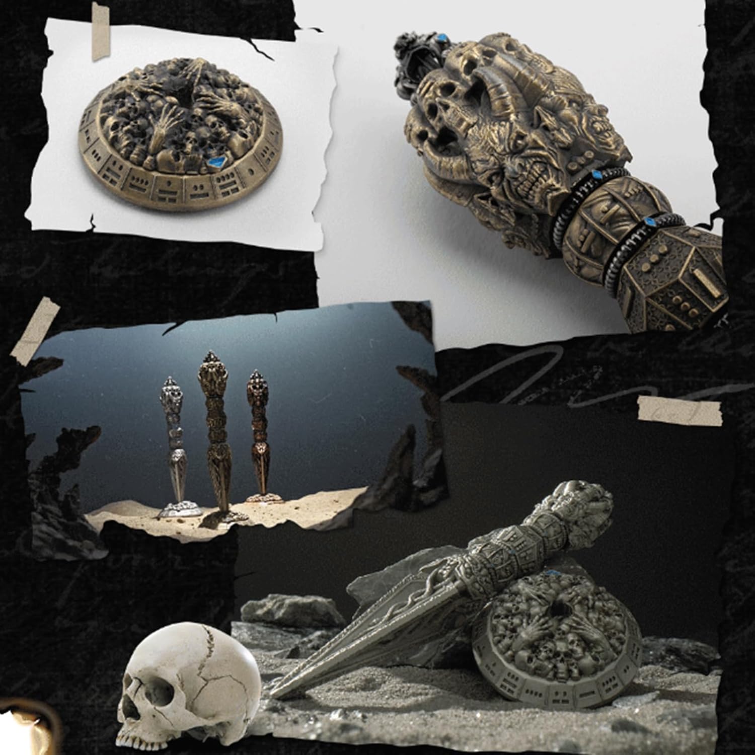 Wand Skeleton Spinning Die - D20 Metal Die 