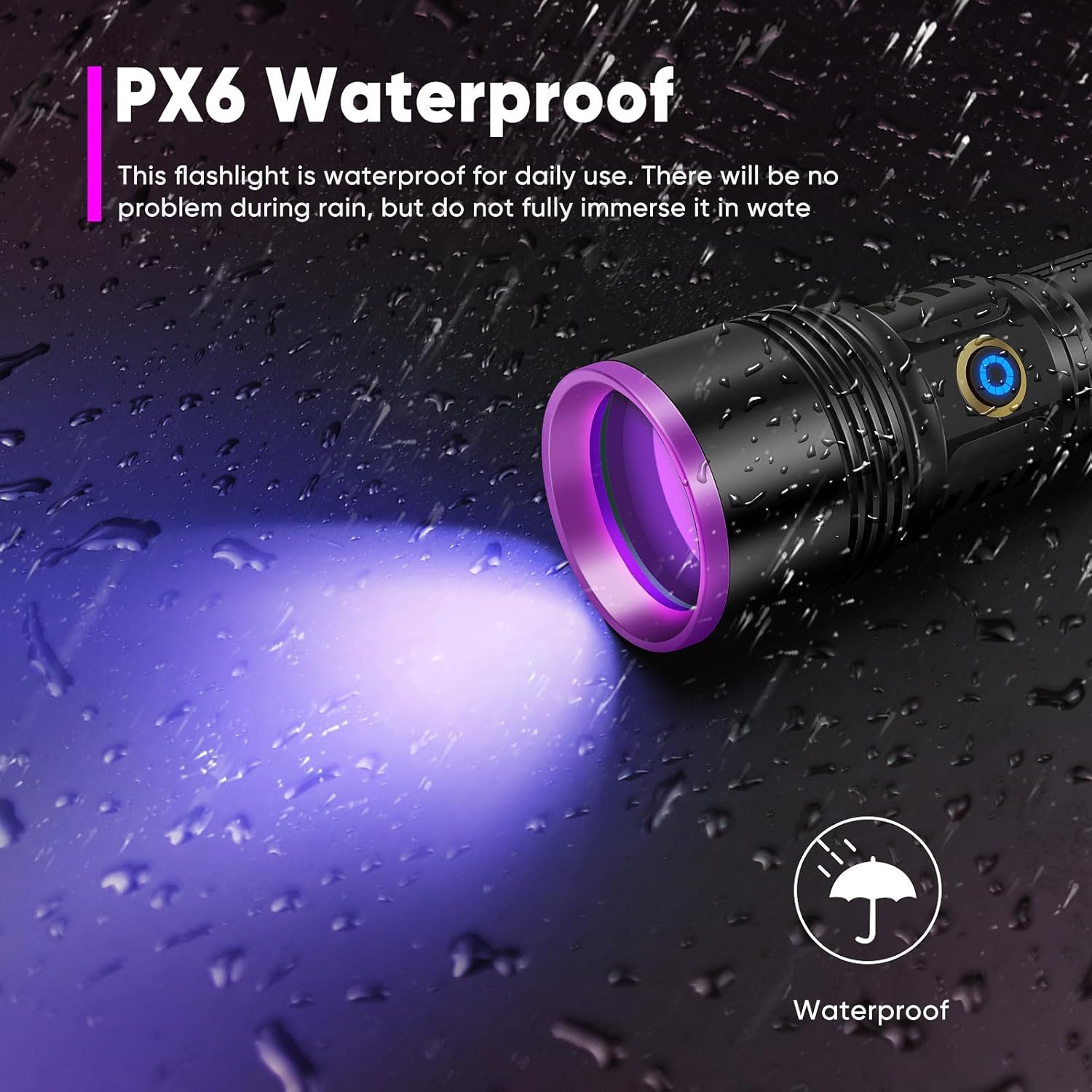 Rechargeable 365nm UV Flashlight