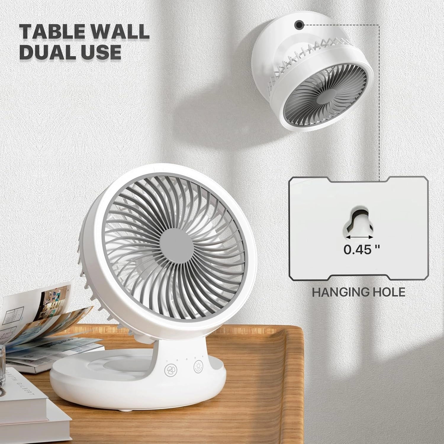 Rechargeable Folding Fan – Oscillating, Quiet, with LED Light & Long Battery Life