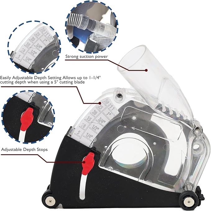 Angle Grinder Dust Collection Hood - Dust Extraction and Cutting Guard