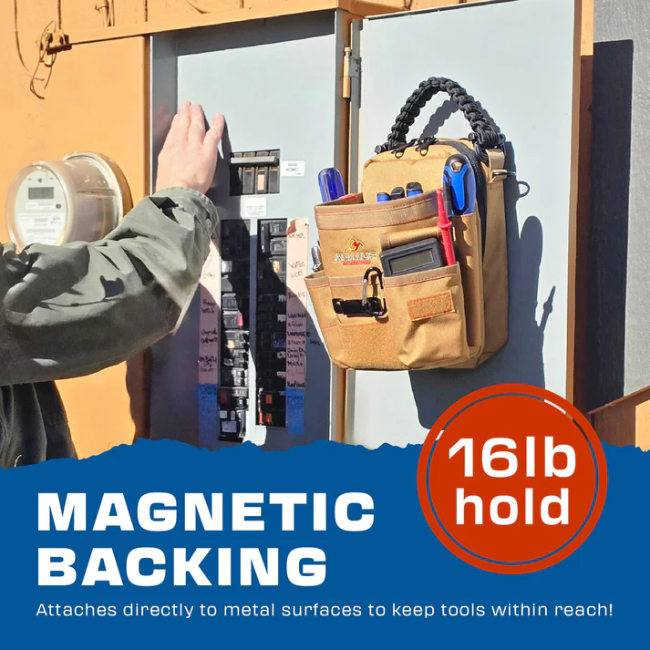 Magnetic Tool Kit—Adheres to metal surfaces to keep tools within easy reach