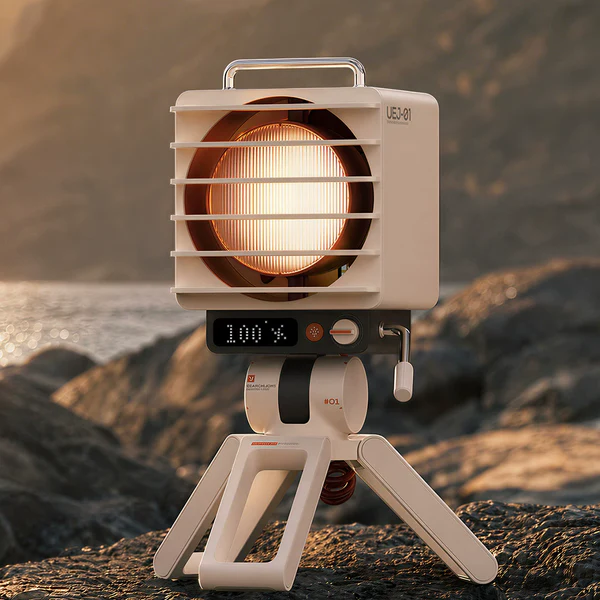 Retro RGB Desktop Fan – 100-Speed Stepless Control, 5000mAh Battery