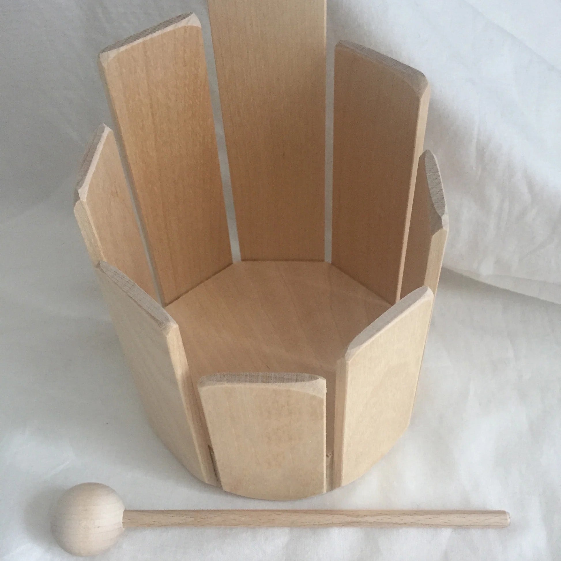 Child’s Wooden Stir Drum – Educational Musical Instrument