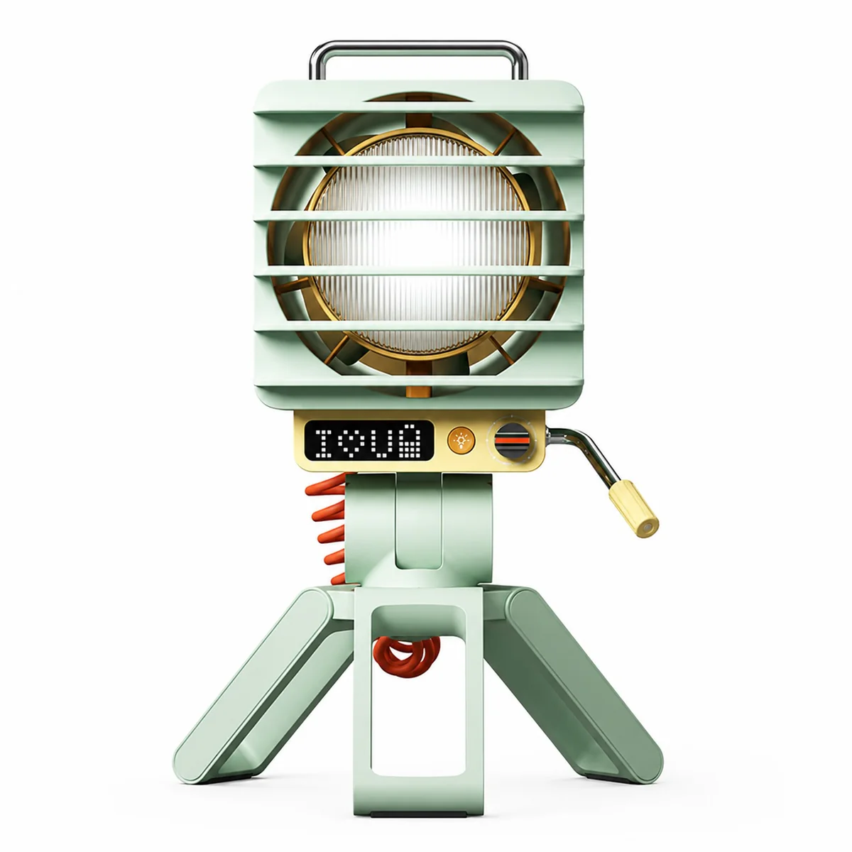 Retro RGB Desktop Fan – 100-Speed Stepless Control, 5000mAh Battery