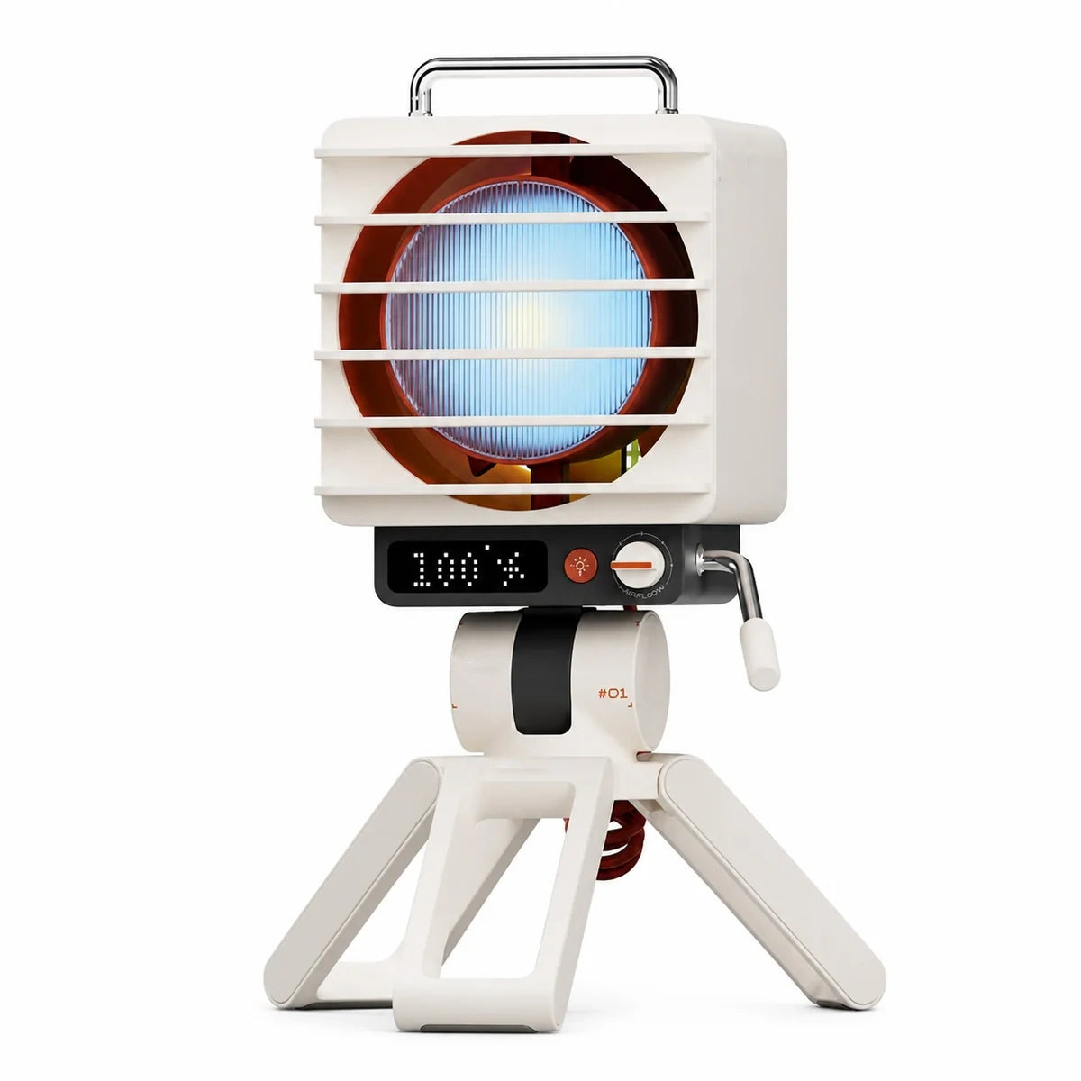 Retro RGB Desktop Fan – 100-Speed Stepless Control, 5000mAh Battery
