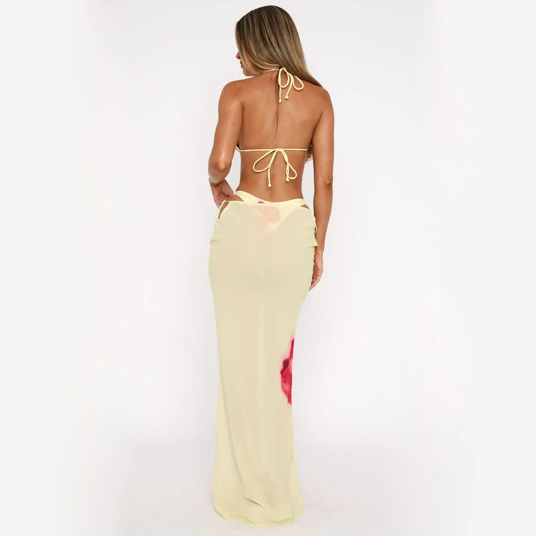 Lemon Yellow Glossy Maxi Dress – Perfect for Summer Cocktails and Instagram Photos