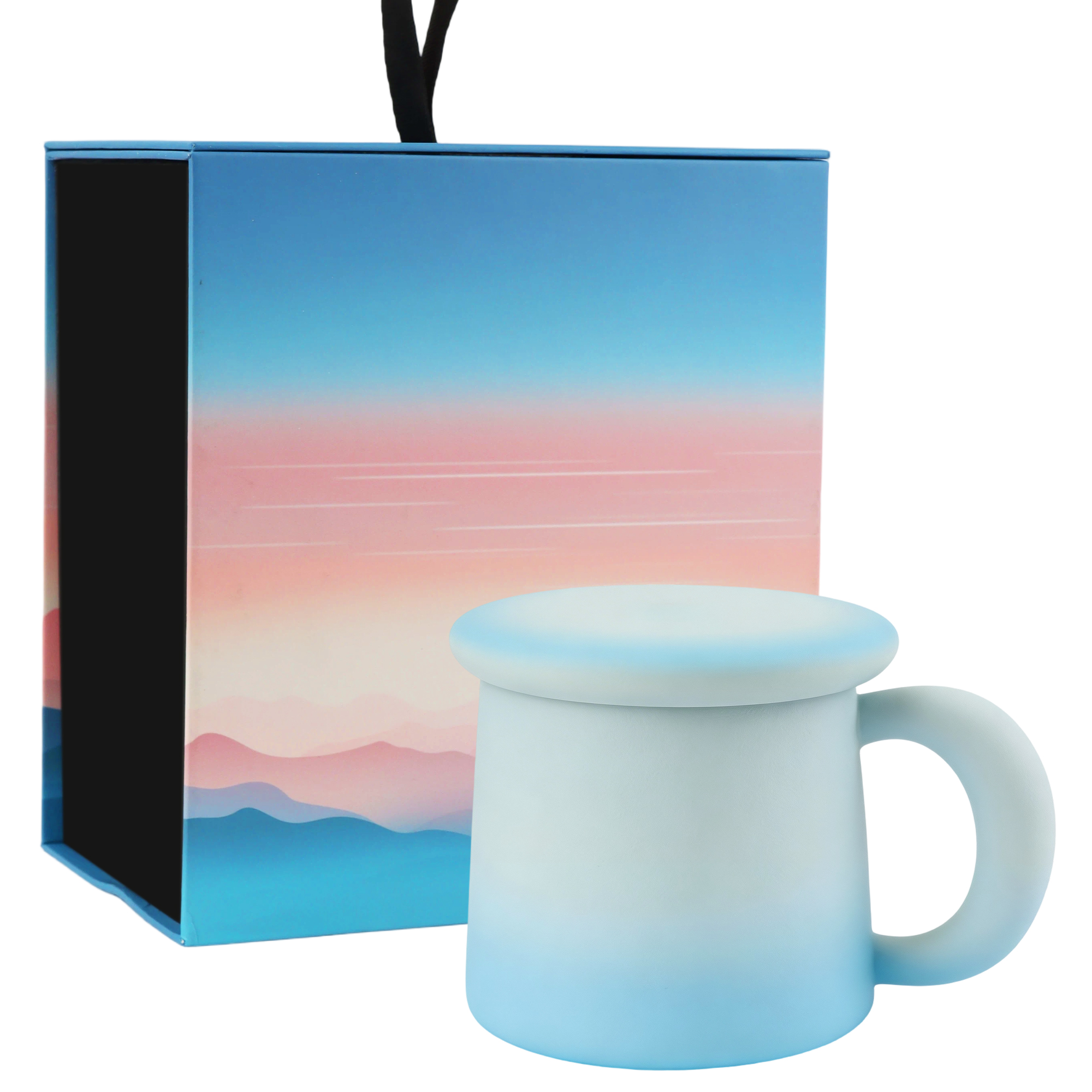 ShanSon 11oz Ceramic Coffee Mug with Lid,Lead-Free & Non-Toxic Tea Cup,1300℃ High-Temp Fired,Microwave Dishwasher Safe,Matte Pink Mug with Gift Box,Mother's Day Home Kitchen Office