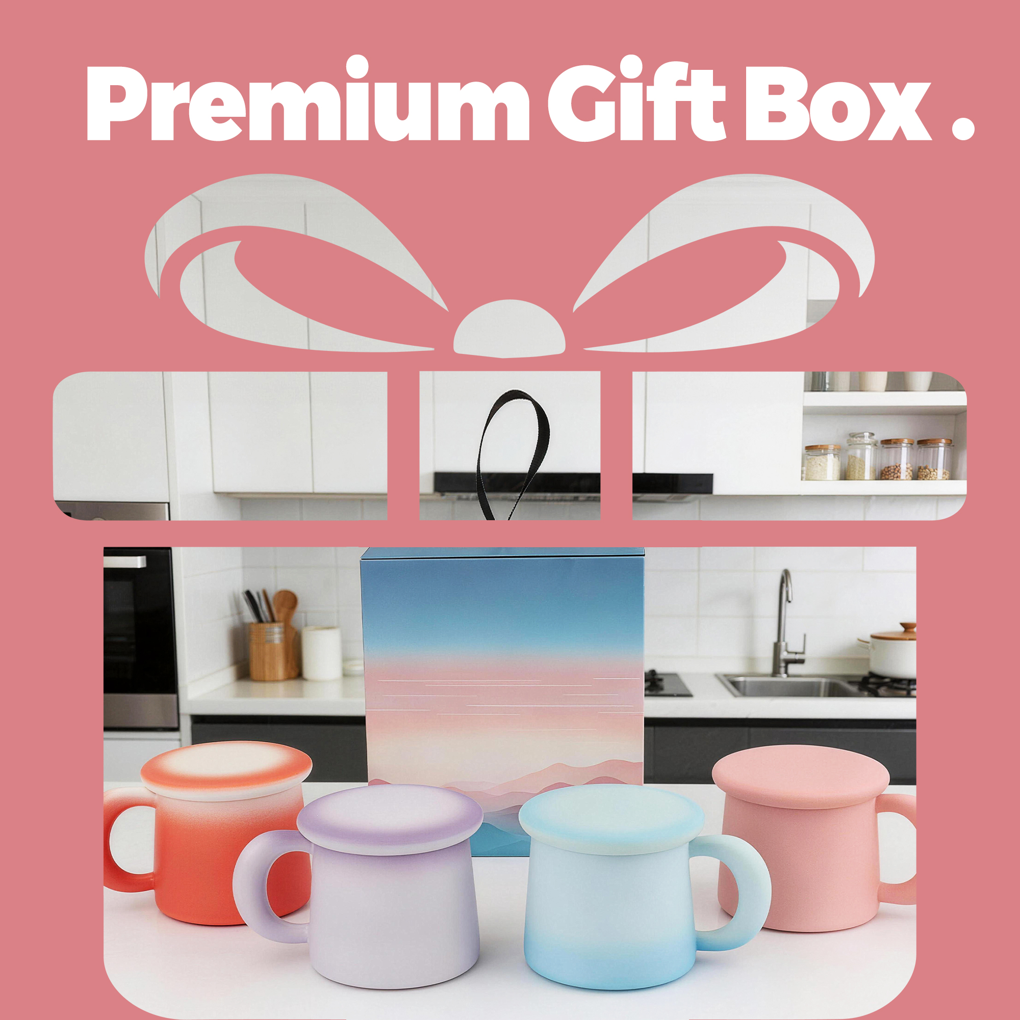 ShanSon 11oz Ceramic Coffee Mug with Lid,Lead-Free & Non-Toxic Tea Cup,1300℃ High-Temp Fired,Microwave Dishwasher Safe,Matte Pink Mug with Gift Box,Mother's Day Home Kitchen Office