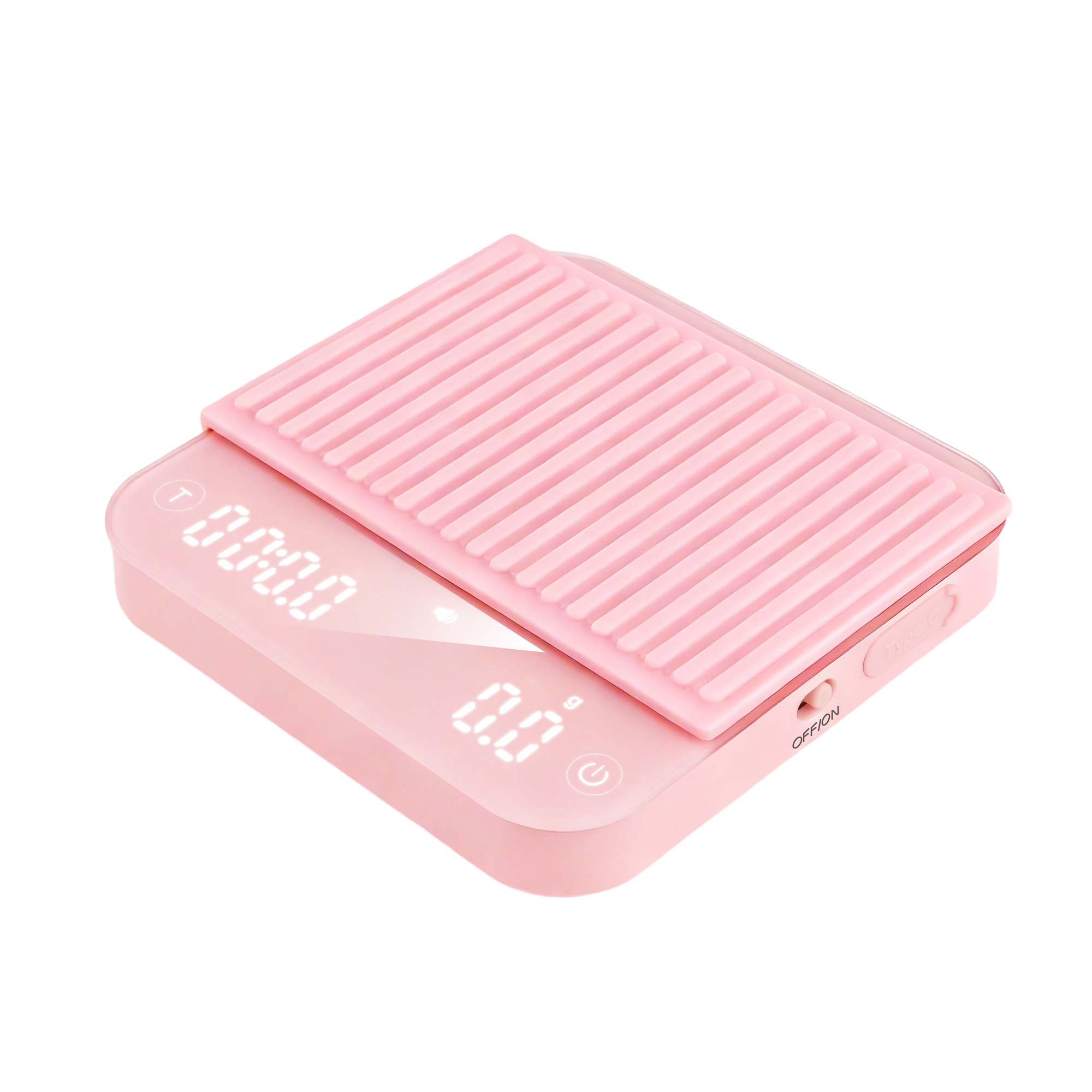 ShanSon Mini Coffee Scale with Timer,0.1g High Precision Espresso Scale,2kg/0.1g Digital Kitchen Scale with Flow Rate,USB-C Rechargeable,Waterproof Surface,Auto Timer for Pour Over & Espresso,Beige