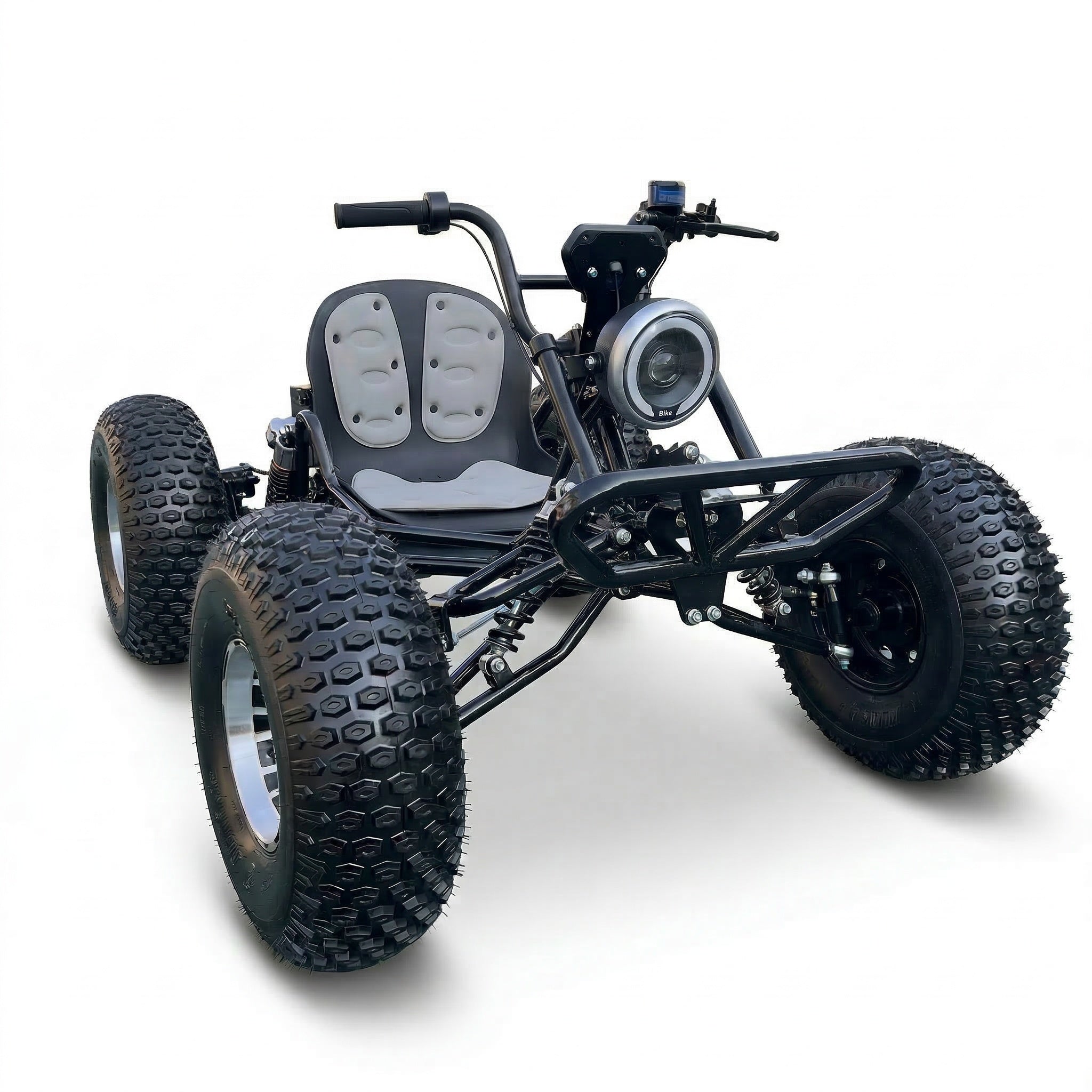 72V 3000W "Mountain Tiger"（Peak 10.8kW)Electric Off-Road Go Kart, 26Ah (37mi), 62mph, 6″/8″ AT Tires, Shaft Drive, 3-Speed+Reverse