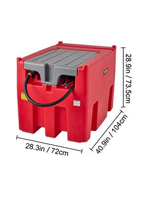 VEVOR Portable Diesel Tank, 116 Gallon Capacity & 10 GPM Flow Rate, Diesel Fuel Tank with 12V Electric Transfer Pump and 13.1ft Rubber Hose, PE Diesel Transfer Tank for Easy Fuel Transportation, Red