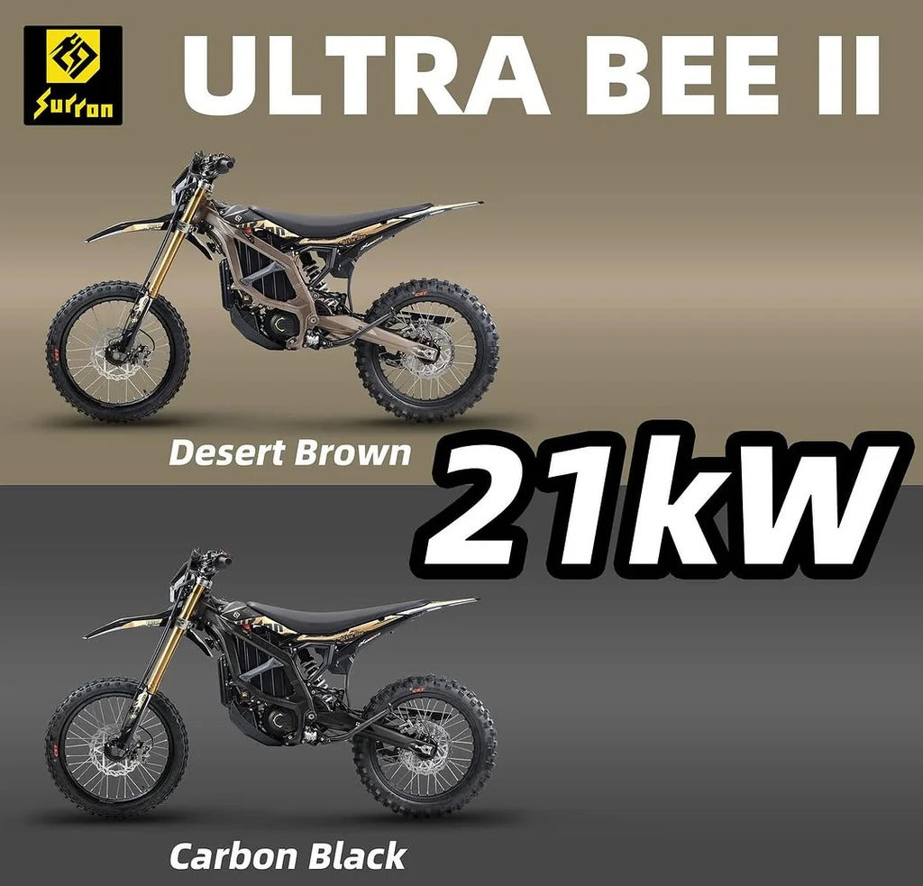 Surron Ultra Bee HP electric dirt bike 21kW power desert brown high performance off-road e-motorcycle