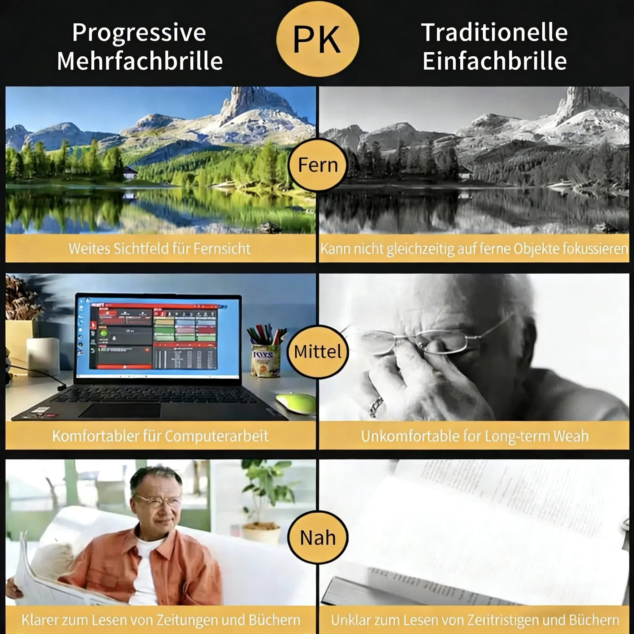 🔥 Letzter Tag: 1 kaufen, 1 geschenkt! 🎁 Hochauflösende Augenschutz-Lesebrille mit Blaulichtfilter und intelligenten Gleitsichtgläsern (Autofokus)