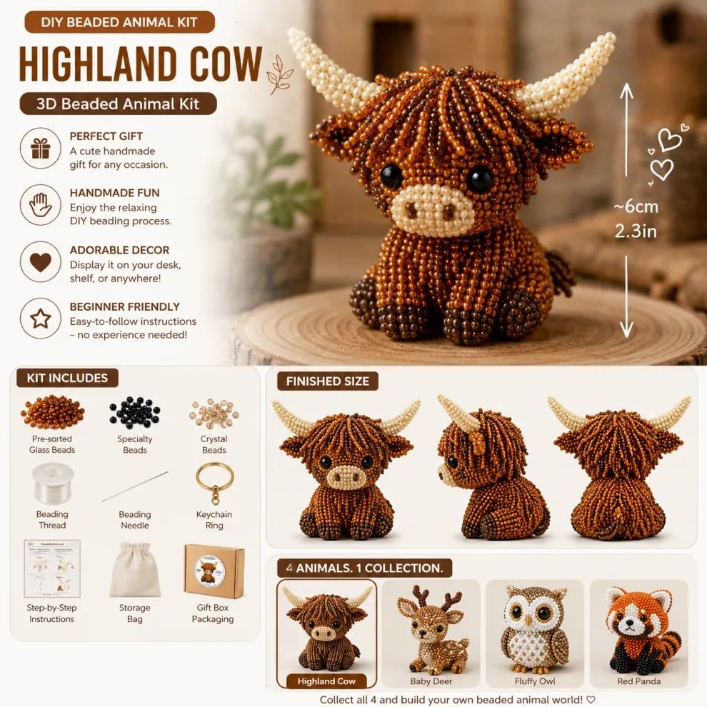 🔥Limited Edition - 🧵✨Petite 3D Beaded Animal Craft Kit