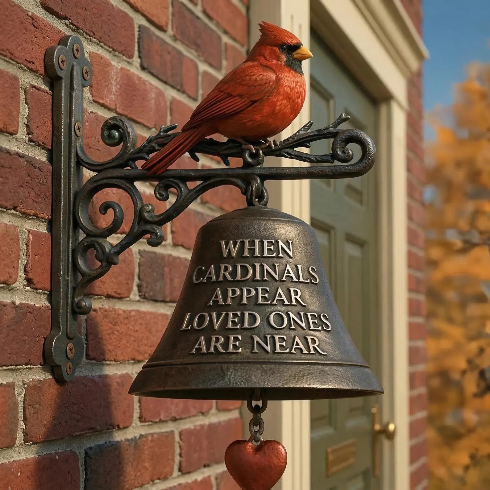 🔥🔥2026 Outdoor Cardinal Door Bell - Bronze Wall Mounted Dinner Bell - Memorial Sympathy Gift for Porch & Garden