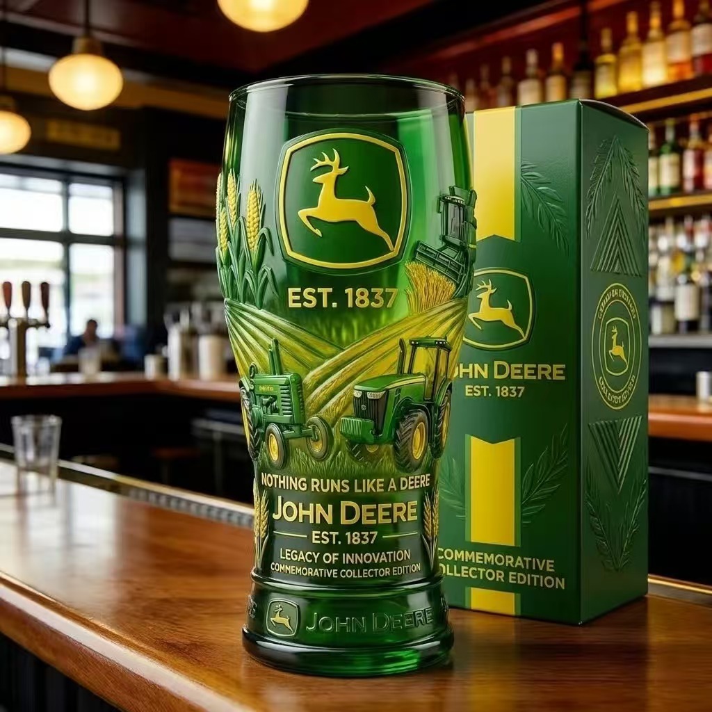 🔥 LIMITED EDITION 75% OFF🚜John Deere 1837 190th Anniversary Embossed Pint Glass