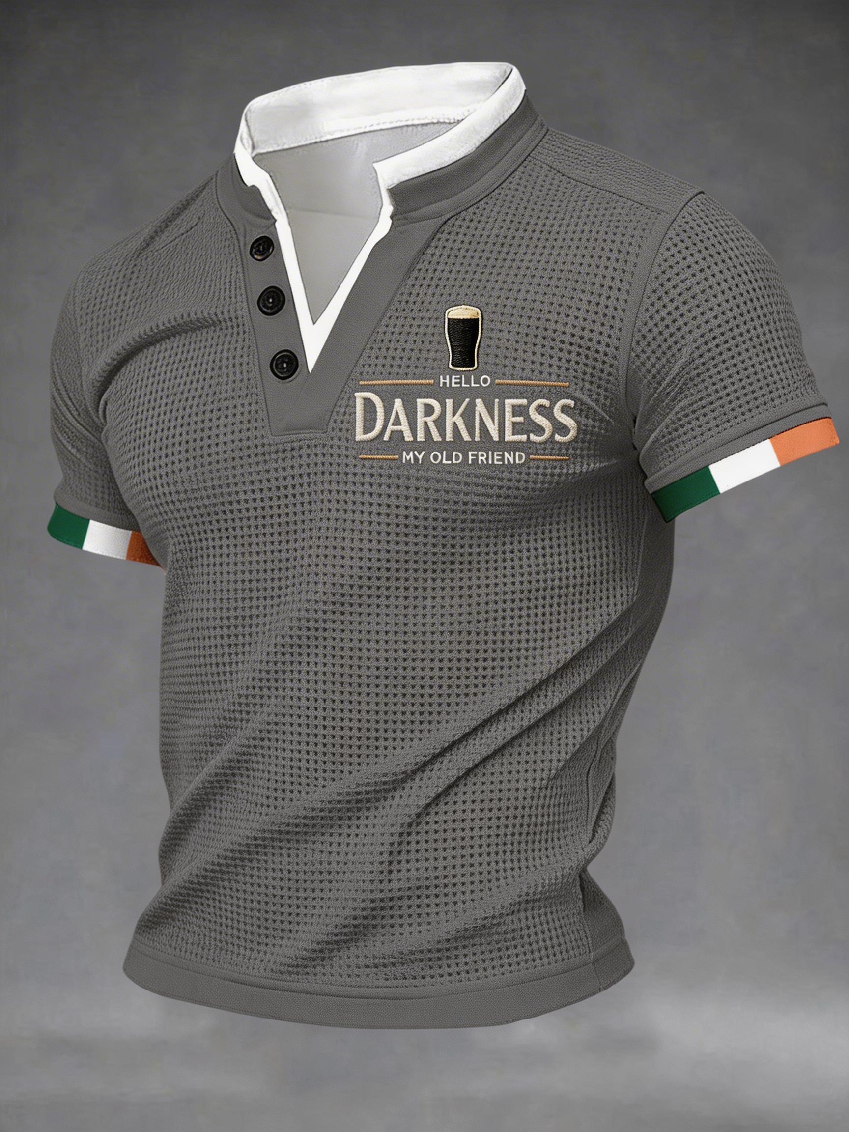 Men's Hello Darkness My Old Friend short sleeve Waffle Shirt