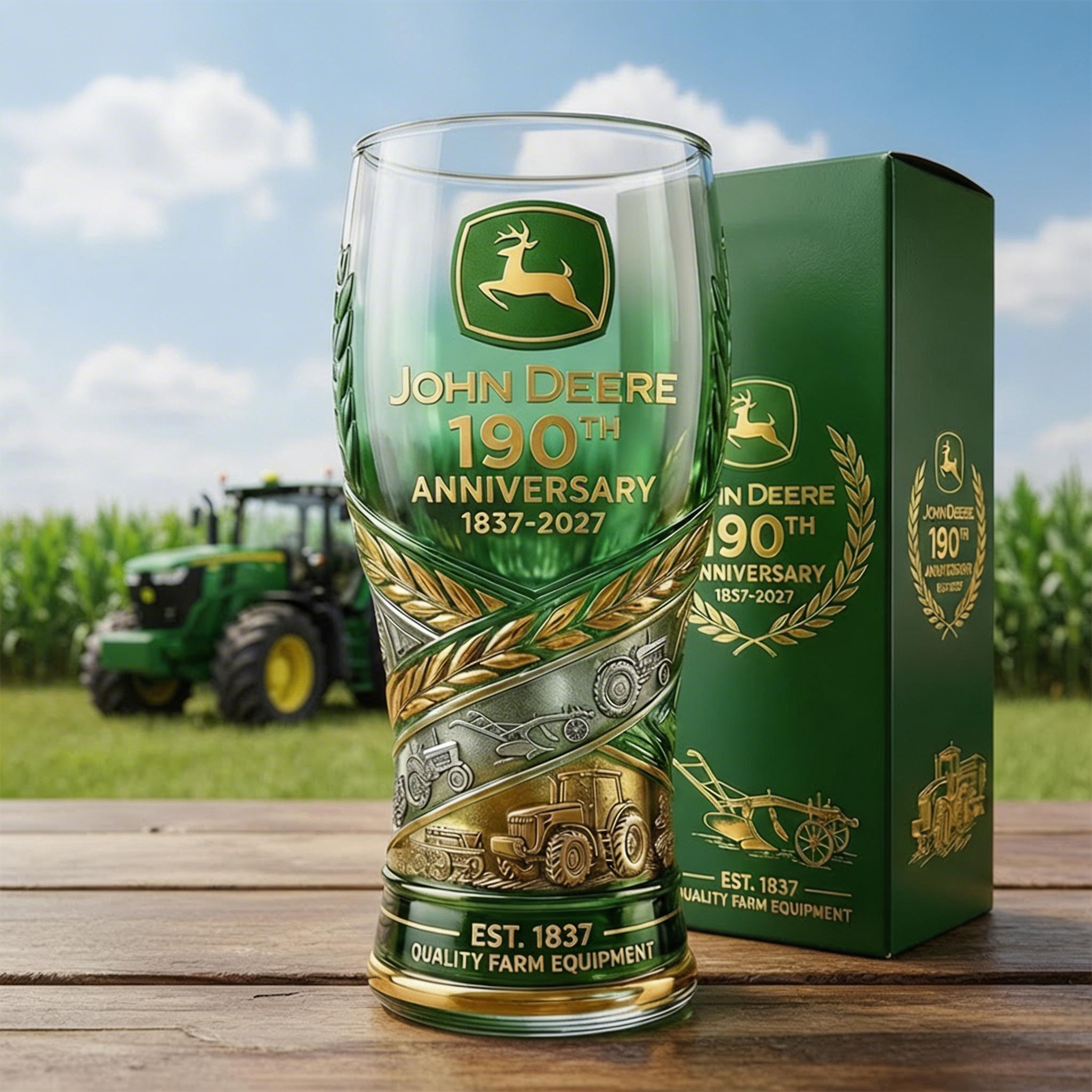 🔥 LIMITED EDITION 75% OFF🚜John Deere 1837 190th Anniversary Embossed Pint Glass