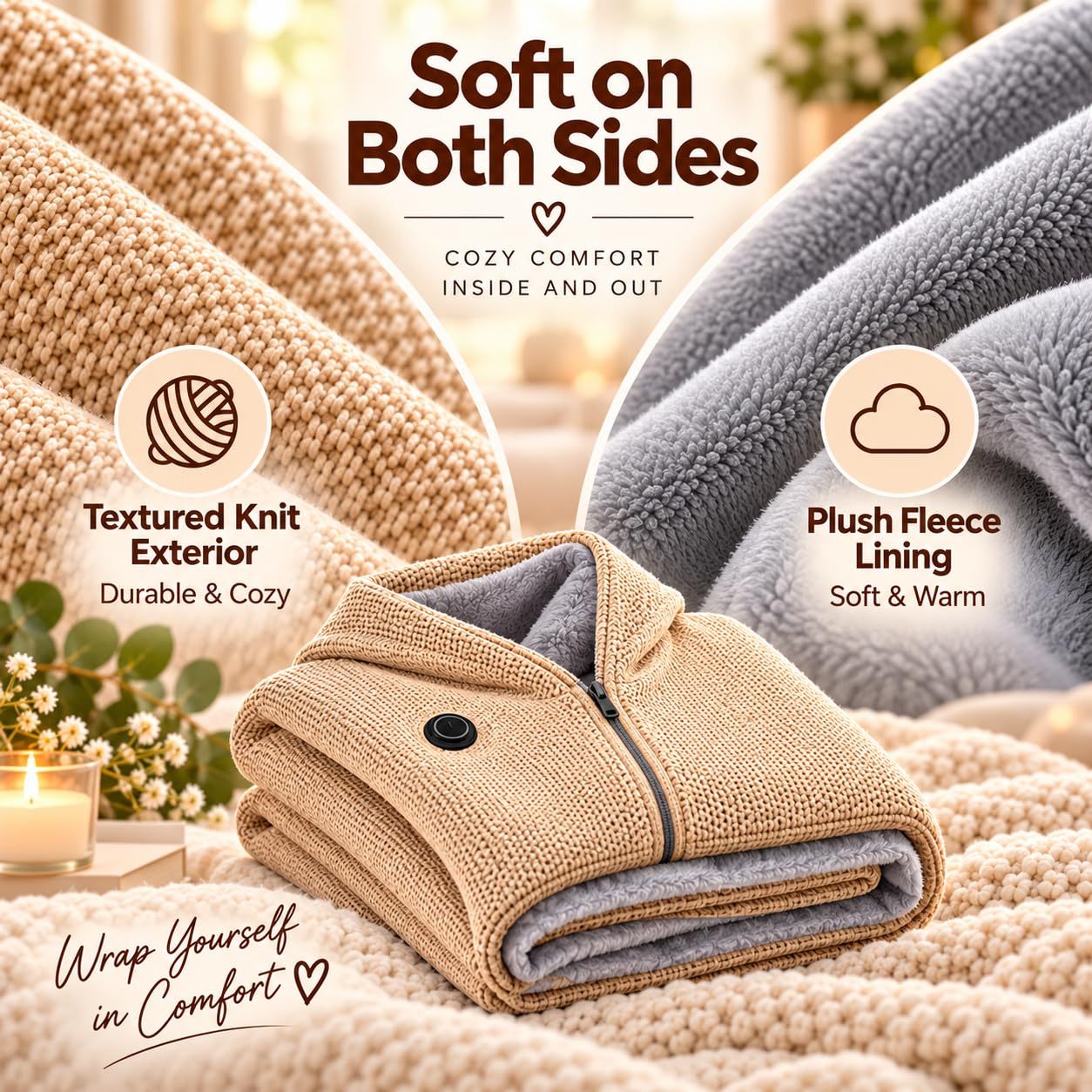 🔥 A Warm Hug for Grandma — Graphene Heated Shawl Blanket, Adjustable Warmth, Cozy Comfort & Soothing Heat All Winter Long! ❤️
