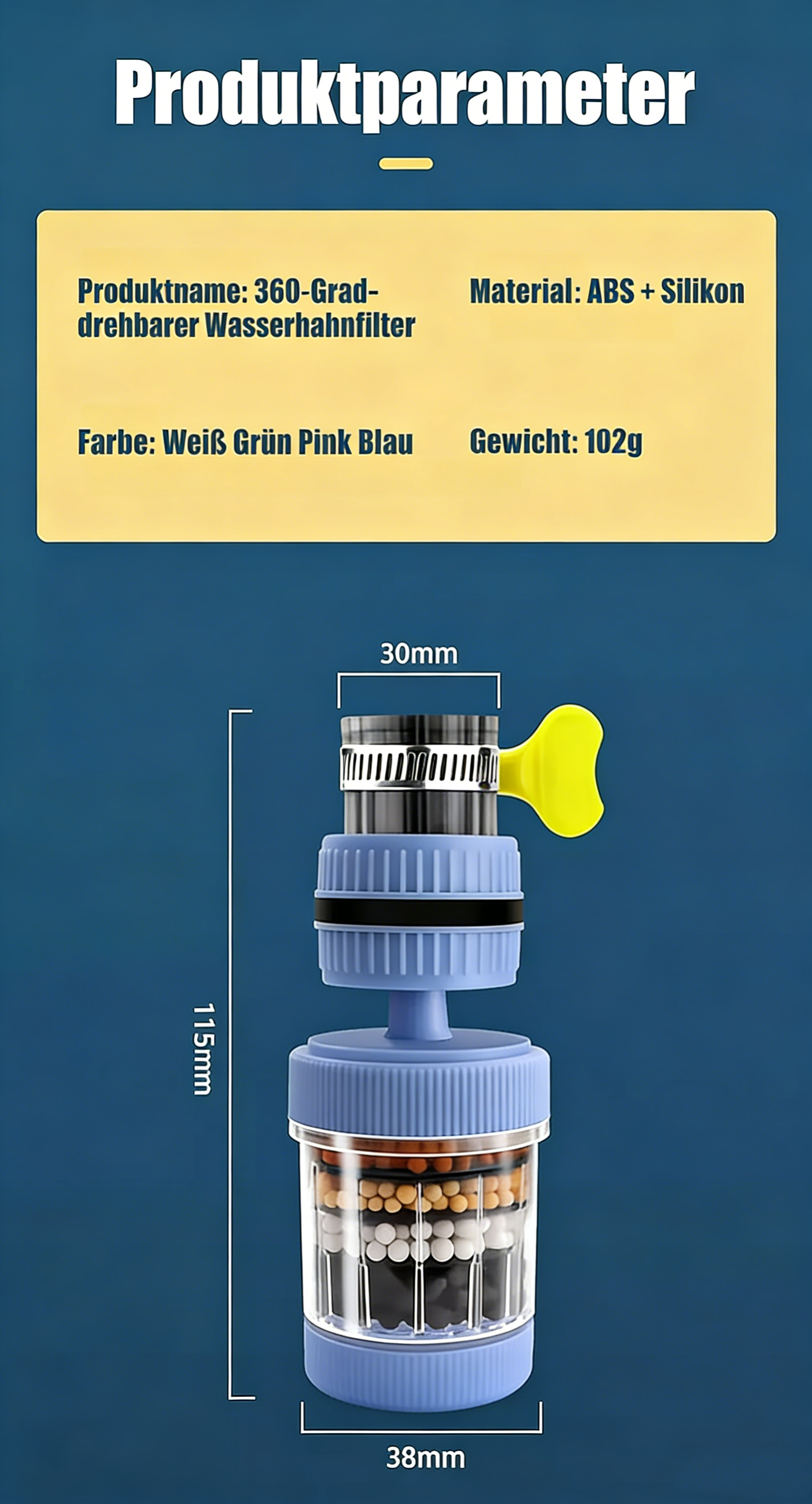 360° 6-stufiger Wasserfilter – Sauberes, gesundes Trinkwasser für die ganze Familie!