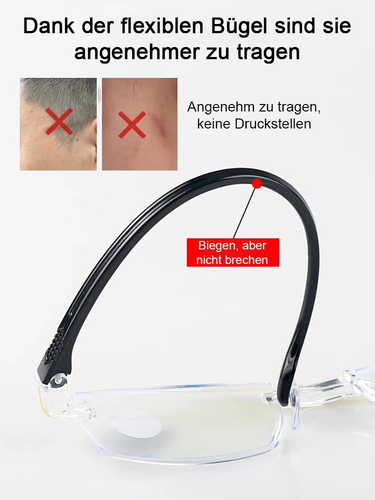 Smarte Brille mit Autofokus-Technologie ✨ Ohne Sehtest passt sich die Sehstärke automatisch Ihren Augen an – von -7,0 bis +7,0 Dioptrien. ✨ Zudem bieten die Gläser einen Schutz von 99,9 % gegen schädliches Blaulicht. ✨