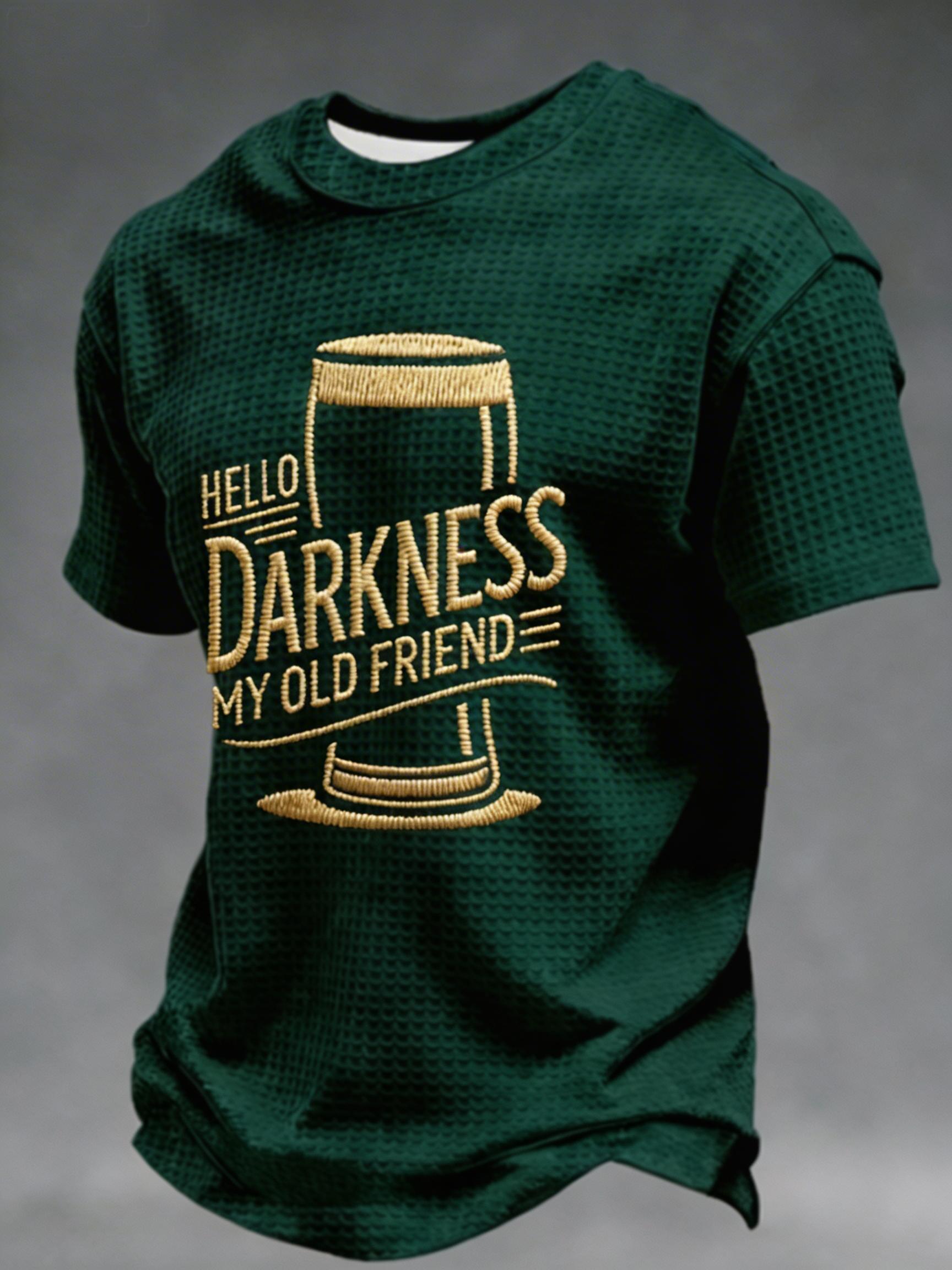 Men's Hello Darkness My Old Friend short sleeve Waffle Shirt