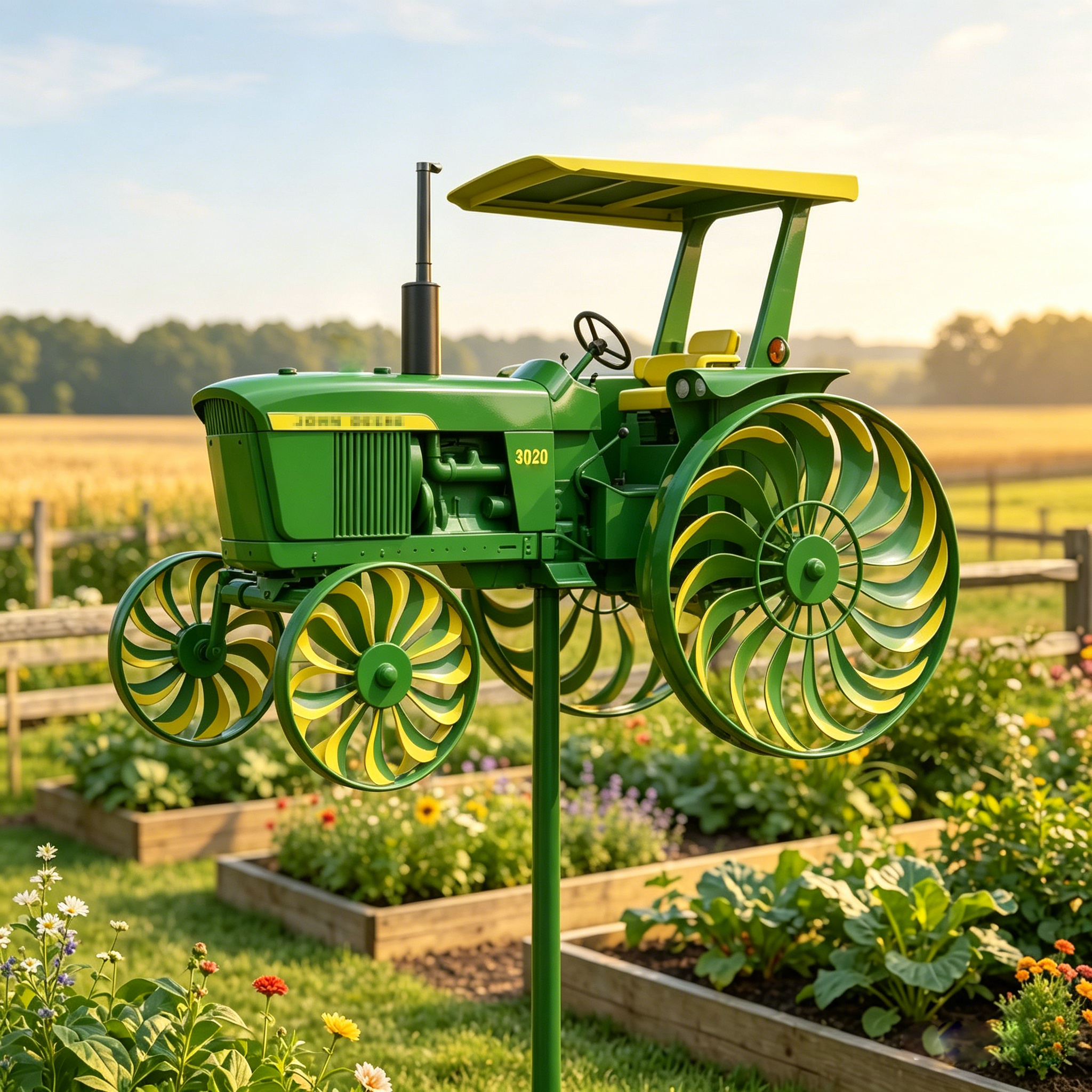 🔥Only 100 Sets Left🔥Garden 4020 Tractor Wind Spinner - Rotating Yard Stake Decor for Lawn, Patio & Flower Beds