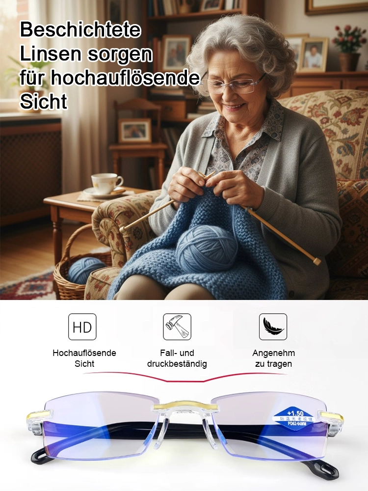 Smarte Brille mit Autofokus-Technologie ✨ Ohne Sehtest passt sich die Sehstärke automatisch Ihren Augen an – von -7,0 bis +7,0 Dioptrien. ✨ Zudem bieten die Gläser einen Schutz von 99,9 % gegen schädliches Blaulicht. ✨