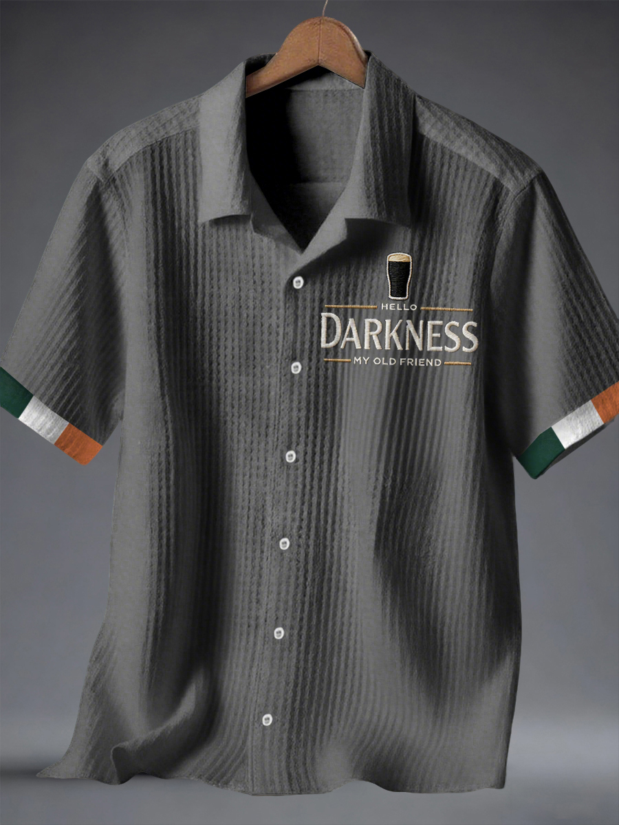 Men's Hello Darkness My Old Friend short sleeve Waffle Shirt