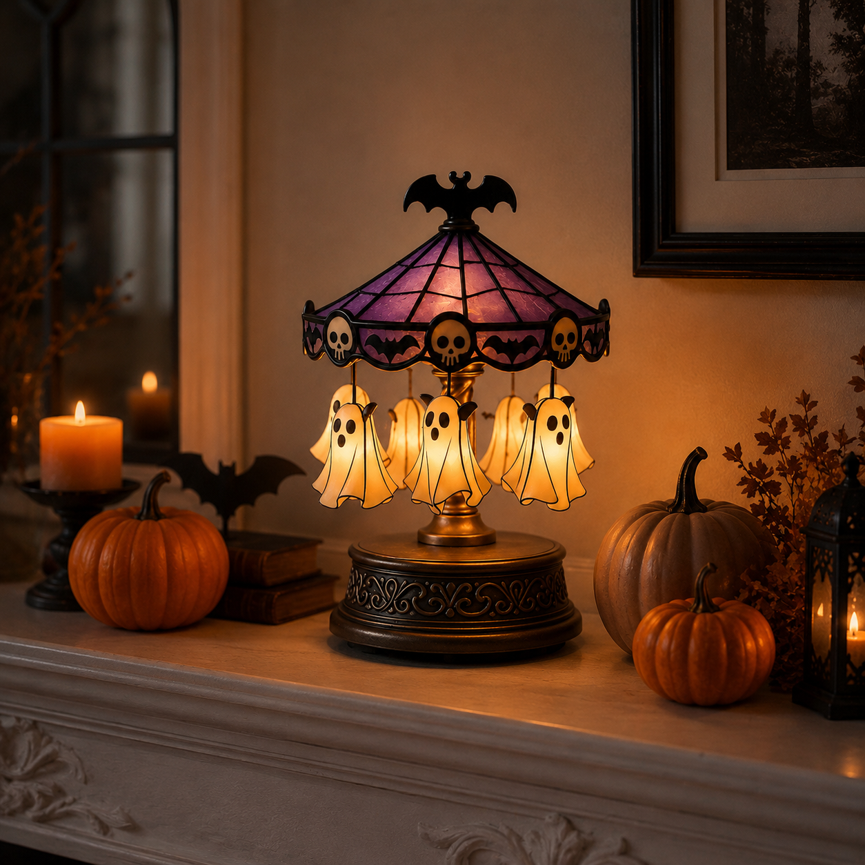 Halloween Ghost Carousel Table Lamp
