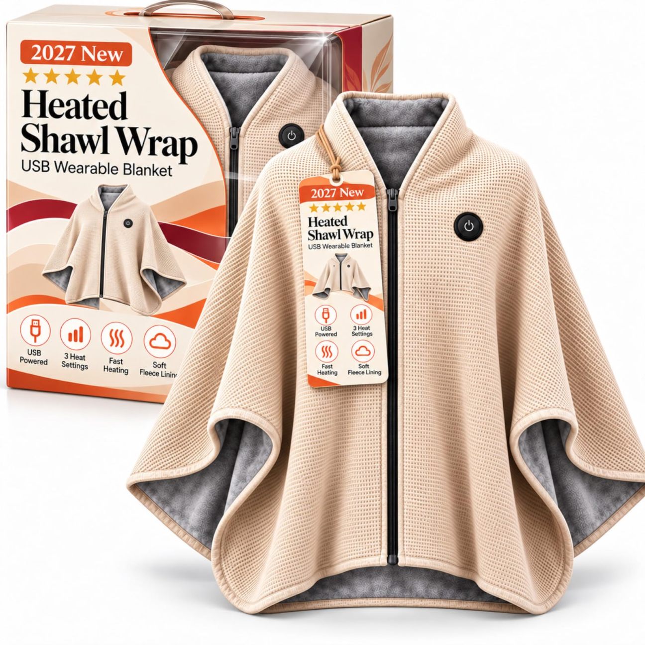 🔥 A Warm Hug for Grandma — Graphene Heated Shawl Blanket, Adjustable Warmth, Cozy Comfort & Soothing Heat All Winter Long! ❤️