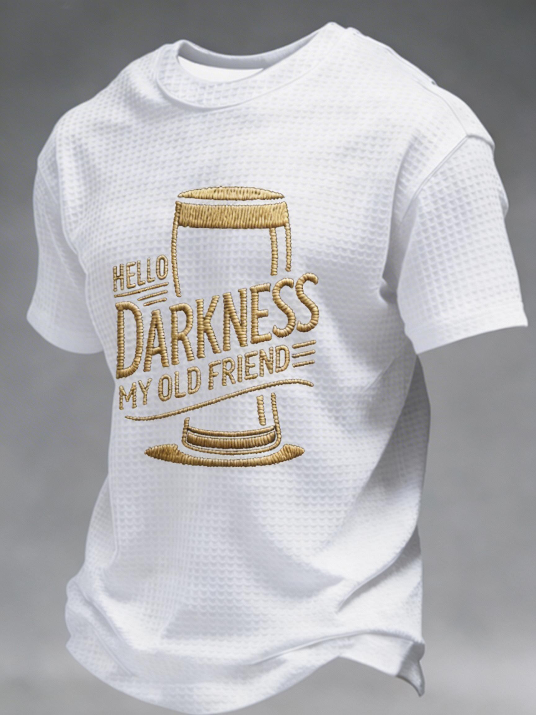Men's Hello Darkness My Old Friend short sleeve Waffle Shirt