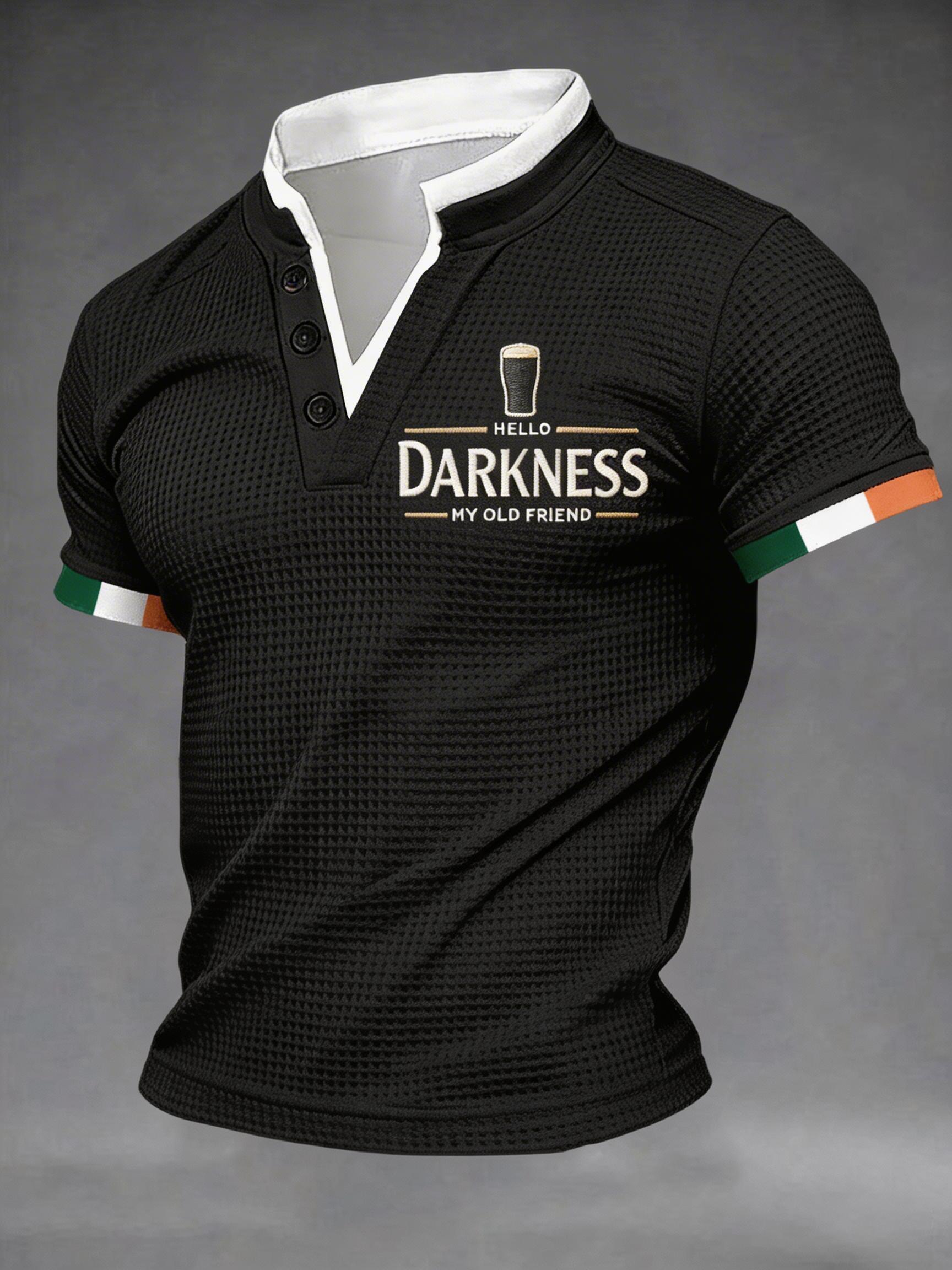 Men's Hello Darkness My Old Friend short sleeve Waffle Shirt