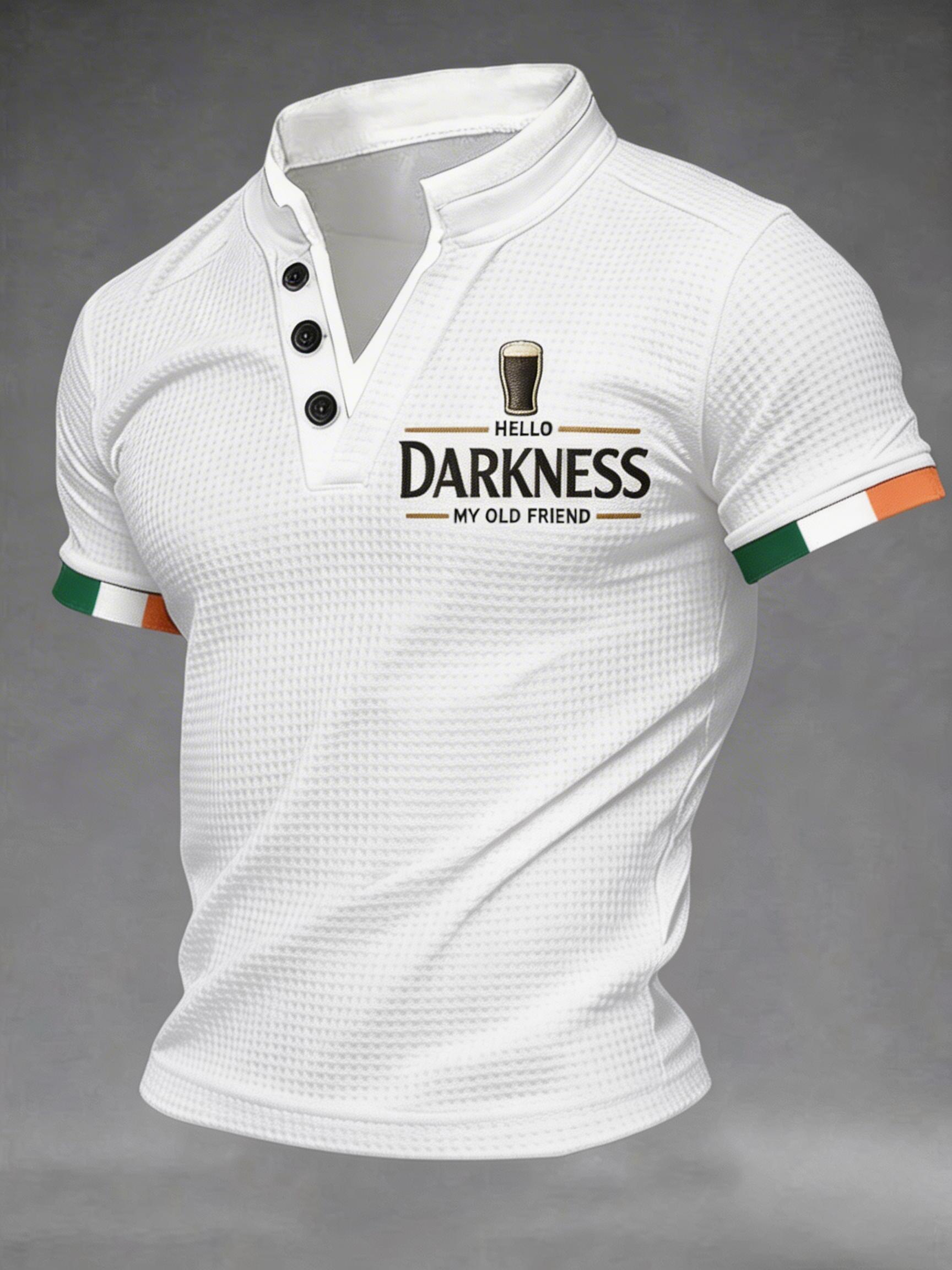 Men's Hello Darkness My Old Friend short sleeve Waffle Shirt