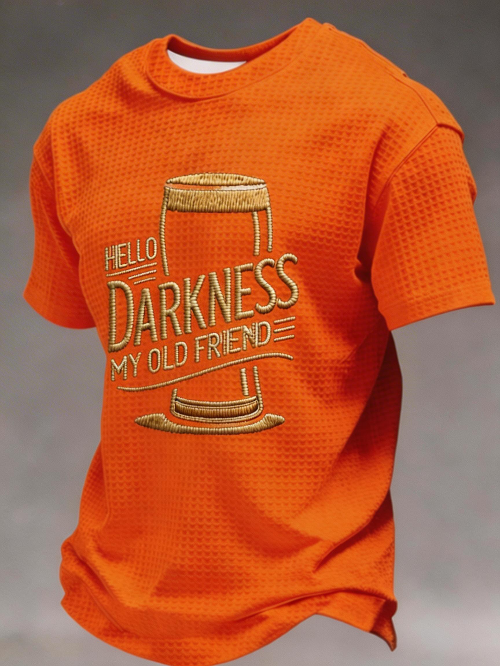 Men's Hello Darkness My Old Friend short sleeve Waffle Shirt