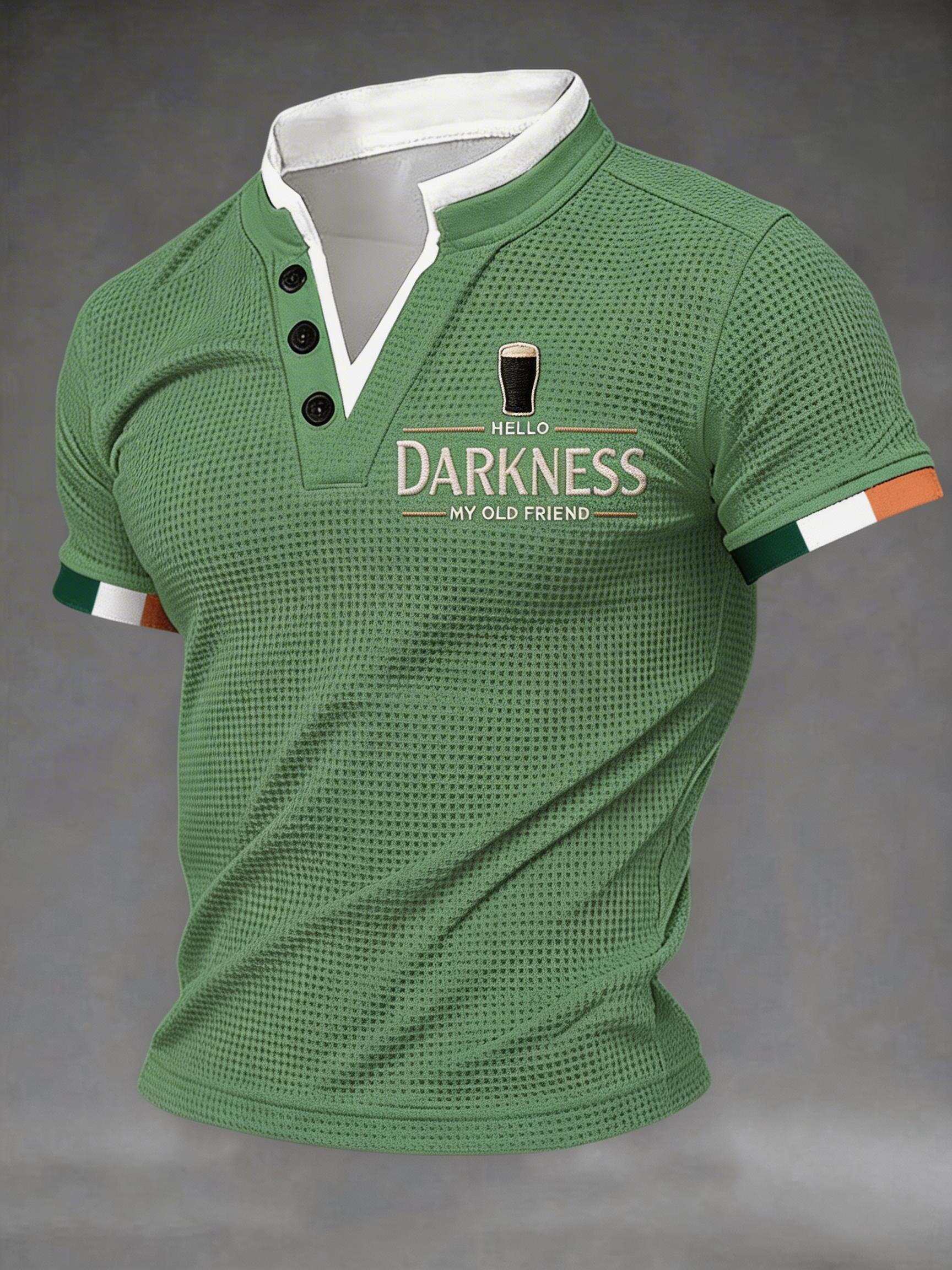 Men's Hello Darkness My Old Friend short sleeve Waffle Shirt