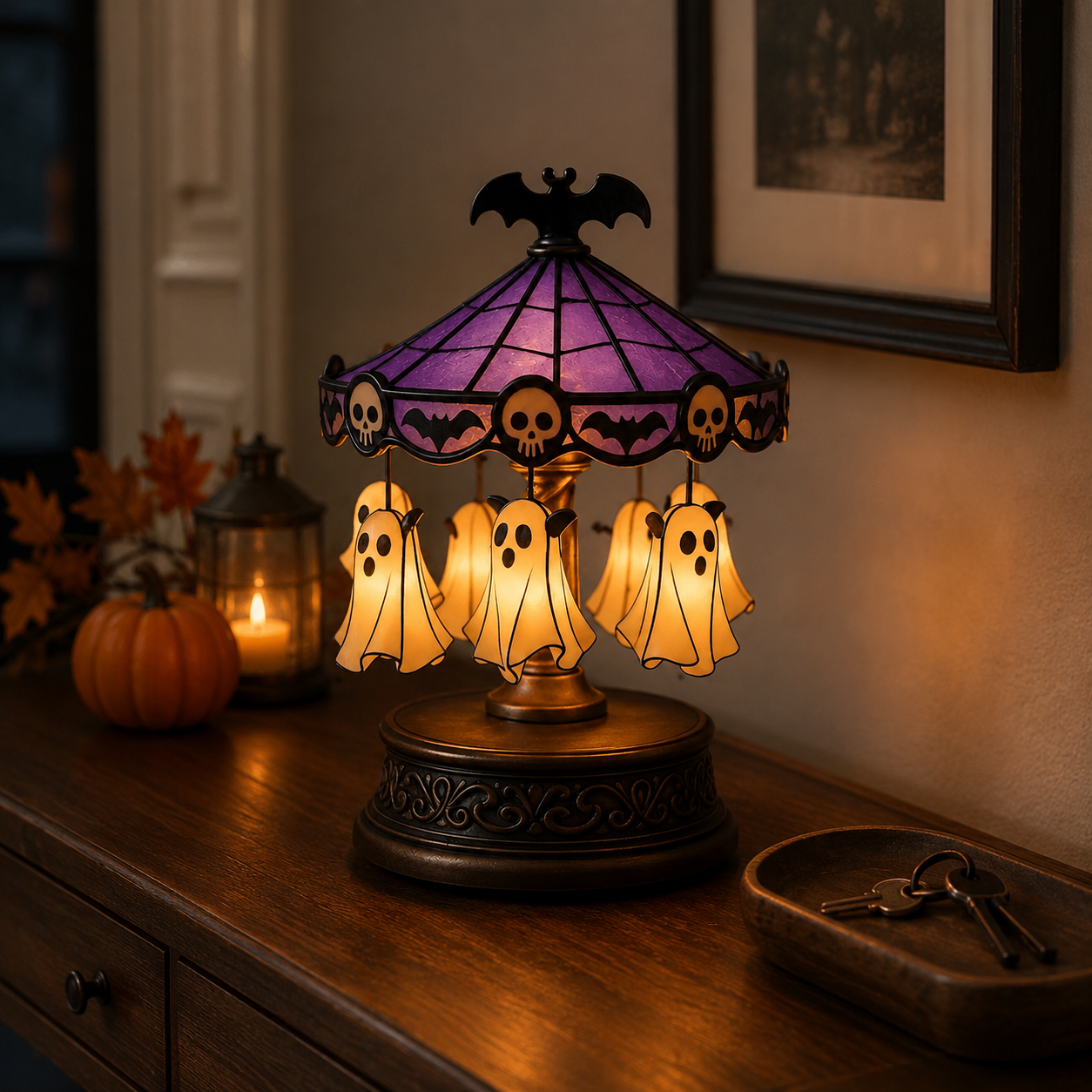 Halloween Ghost Carousel Table Lamp