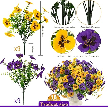 🌼 Rowfad Artificial Pansy Flowers — Bring Fresh Garden Charm to Any Space 🌼