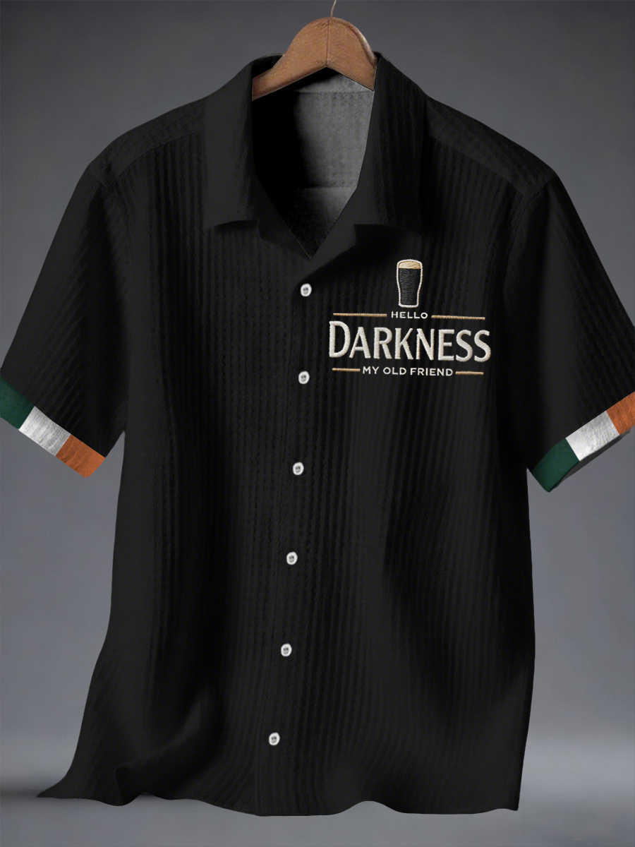 Men's Hello Darkness My Old Friend short sleeve Waffle Shirt