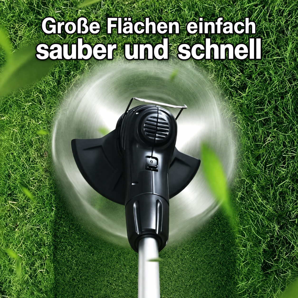 Akku-Rasentrimmer mit Teleskopstiel: Ultraleichtes Design für müheloses Trimmen ohne Kabel – Inkl. Zubehör