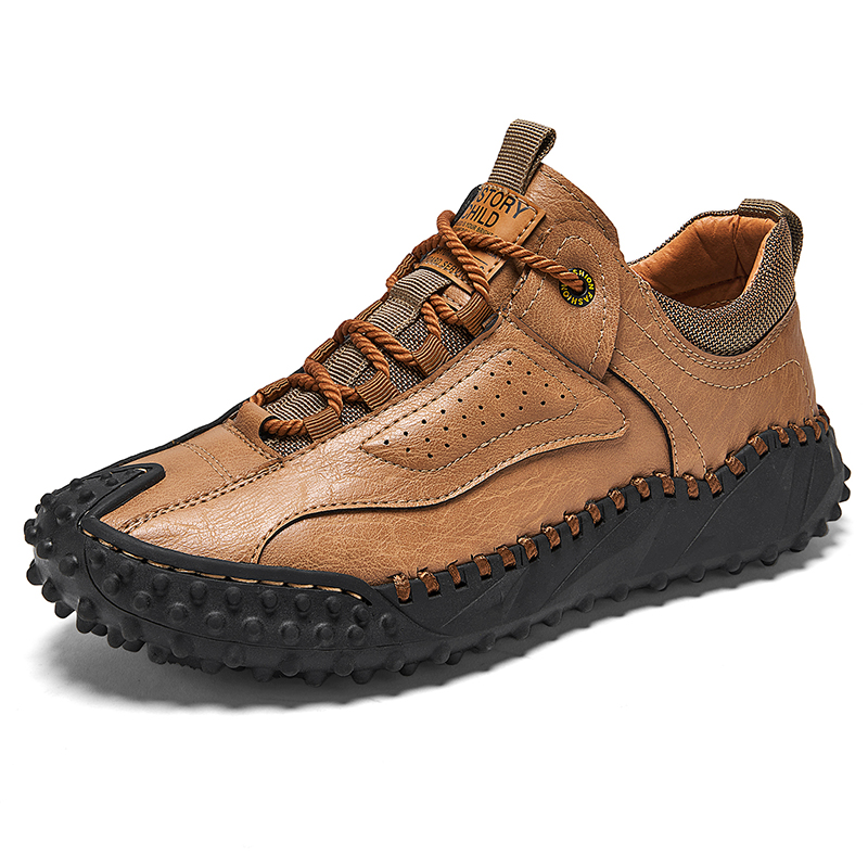 (⏰70%OFF🔥)Men’s Vintage Leather Hiking Shoes – Genuine Leather, Orthopedic Arch Support, Wide Toe Box, Waterproof, Breathable, Hand-Sewn, Non-Slip, Lightweight Shoes for Driving & Walking