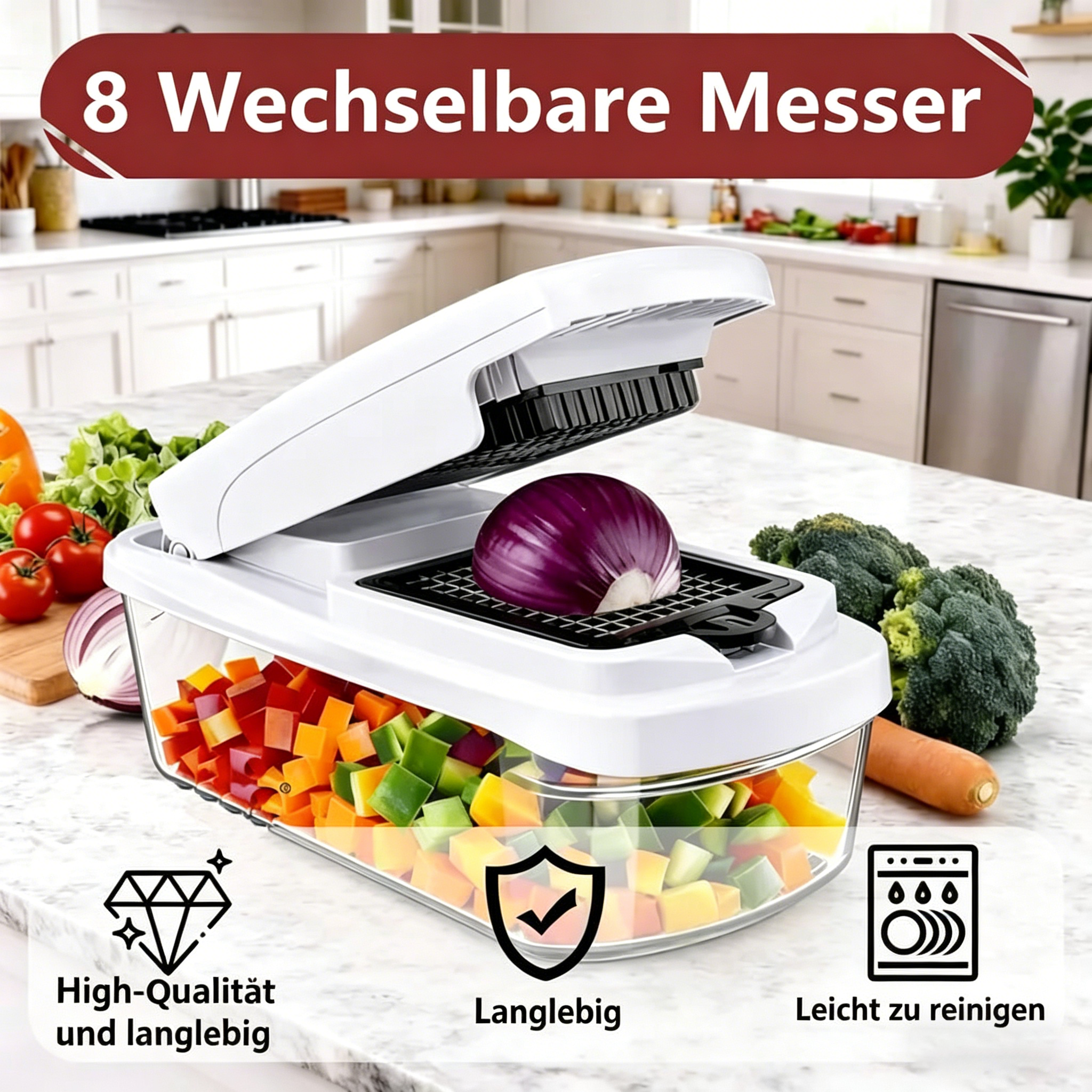 15-in-1 Vegetable Chopper | Multifunctional Food Cutter with Container