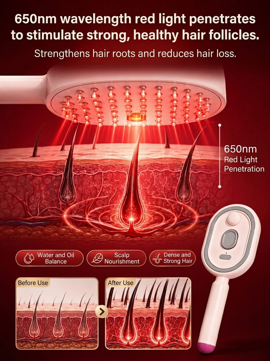 Red Light Therapy & Nano-Steam Hair Comb
