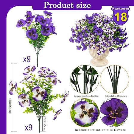 🌼 Rowfad Artificial Pansy Flowers — Bring Fresh Garden Charm to Any Space 🌼